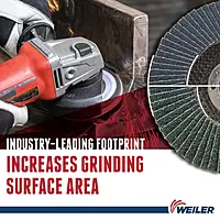 Weiler 51168 Tiger Paw XHD Super High Density Abrasive Flap Disc, Type 27 Flat Style, Phenolic Backing, Zirconia Alumina