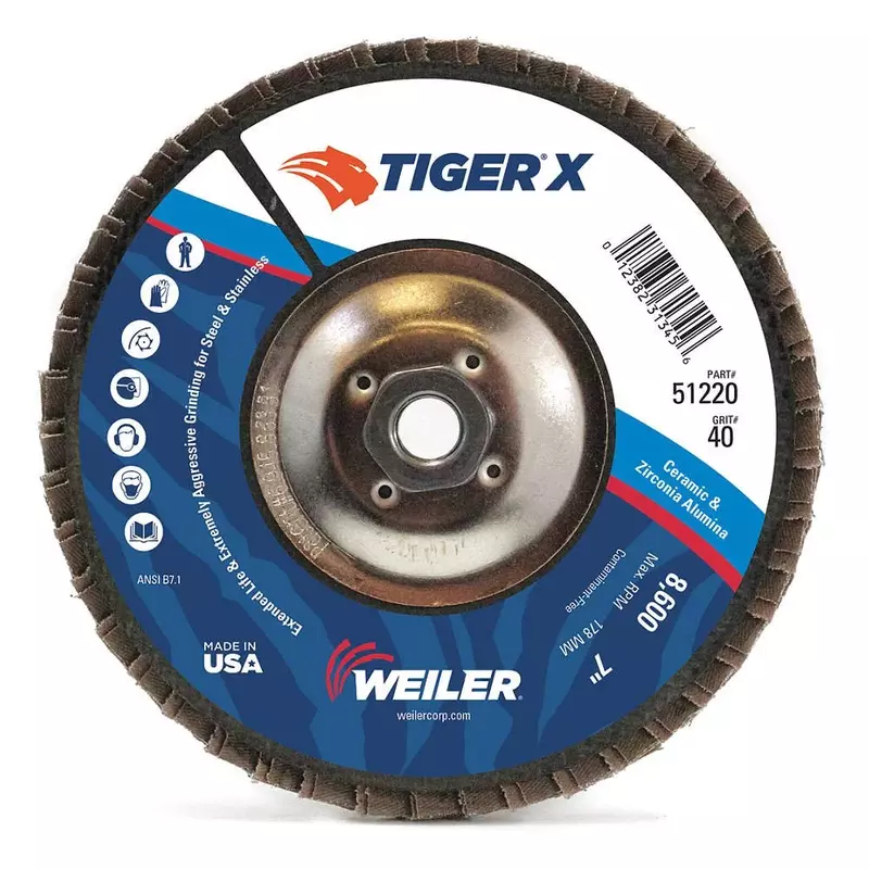 Depressed Center Wheel: Type 27, 4-1/2" Dia, 0.045" Thick, Aluminum Oxide