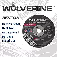 Weiler 56099 4-Inch Cutting Wheel, Wolverine AO Steel/Metal Fast Cut, Value Cutting