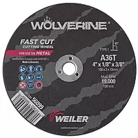Weiler 56099 4-Inch Cutting Wheel, Wolverine AO Steel/Metal Fast Cut, Value Cutting