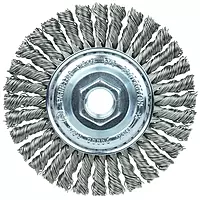 Weiler 36218 Wolverine 4" Knot Wire Wheel, Stringer Bead Twist, .020" Steel Fill, 5/8-11 UNC Nut, Made in The USA (Pack of 5)