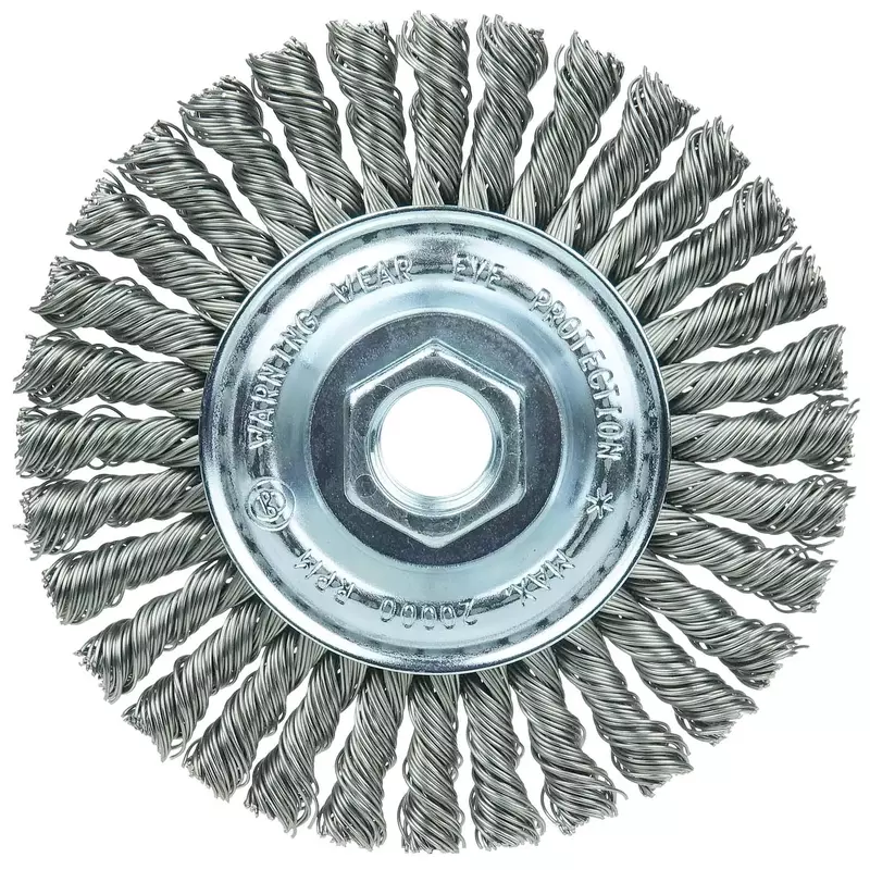 Weiler 36218 Wolverine 4" Knot Wire Wheel, Stringer Bead Twist, .020" Steel Fill, 5/8-11 UNC Nut, Made in The USA (Pack of 5)