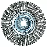 Weiler 36218 Wolverine 4" Knot Wire Wheel, Stringer Bead Twist, .020" Steel Fill, 5/8-11 UNC Nut, Made in The USA (Pack of 5)