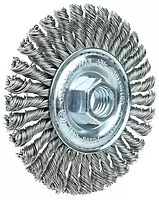 Weiler 36218 Wolverine 4" Knot Wire Wheel, Stringer Bead Twist, .020" Steel Fill, 5/8-11 UNC Nut, Made in The USA (Pack of 5)