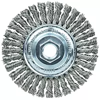 Weiler 36218 Wolverine 4" Knot Wire Wheel, Stringer Bead Twist, .020" Steel Fill, 5/8-11 UNC Nut, Made in The USA (Pack of 5)