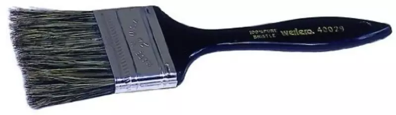 Weiler 40027 1" Vortec Pro Chip & Oil Brush, Grey China Bristle, 1-3/4" Trim Length, Plastic Handle, Durable and Disposable