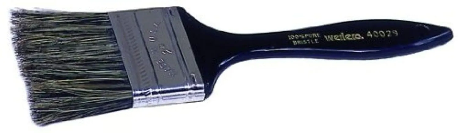 Weiler 40027 1" Vortec Pro Chip & Oil Brush, Grey China Bristle, 1-3/4" Trim Length, Plastic Handle, Durable and Disposable