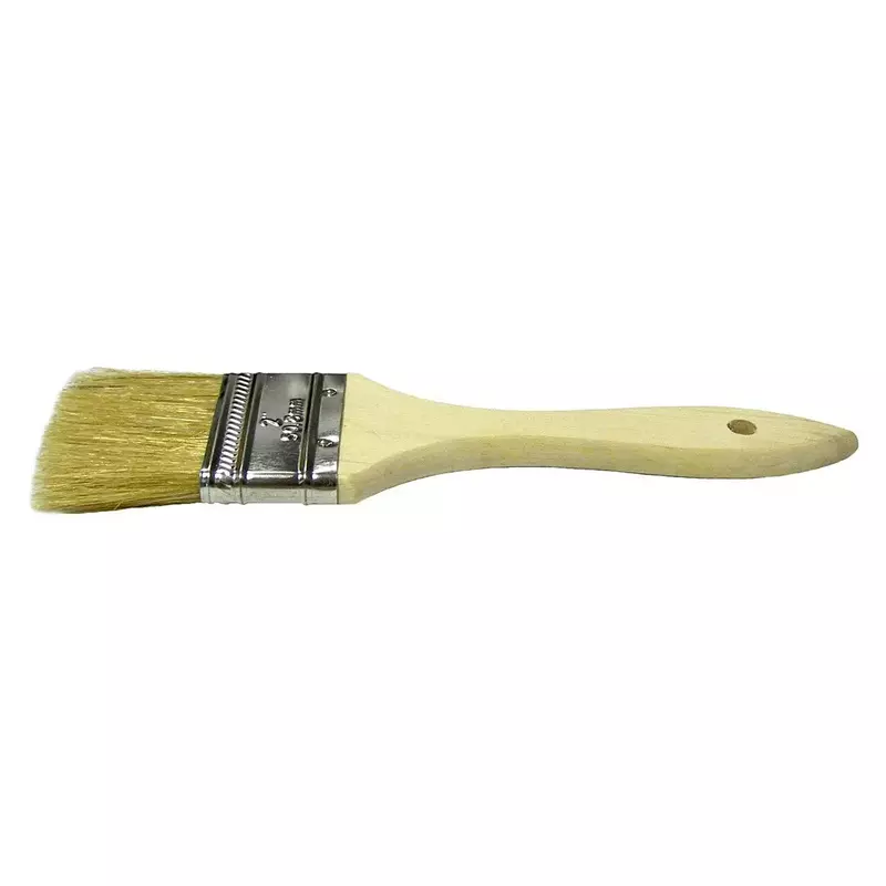 Weiler 40180 1-1/2" Vortec Pro Chip & Oil Brush, White Bristle, 1-3/4" Trim Length, Wood Handle, Durable and Disposable