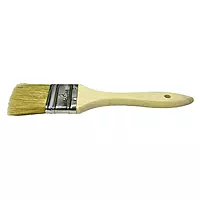 Weiler 40180 1-1/2" Vortec Pro Chip & Oil Brush, White Bristle, 1-3/4" Trim Length, Wood Handle, Durable and Disposable