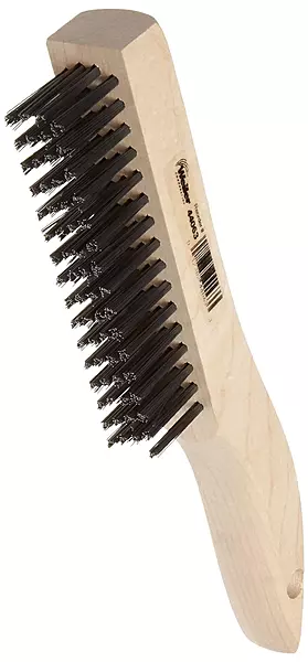Weiler 44063 0.012" Wire Size, 5" Brush Length, 10" X 1-1/8" Block Size, 4 X 16 No. Of Rows, Steel Bristles, Hardwood Block
