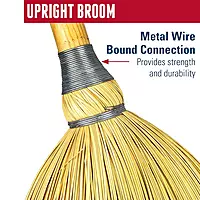 Weiler 44548 Light Industrial Upright Broom, Corn & Fiber Fill, 57" Overall Length
