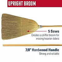 Weiler 44548 Light Industrial Upright Broom, Corn & Fiber Fill, 57" Overall Length