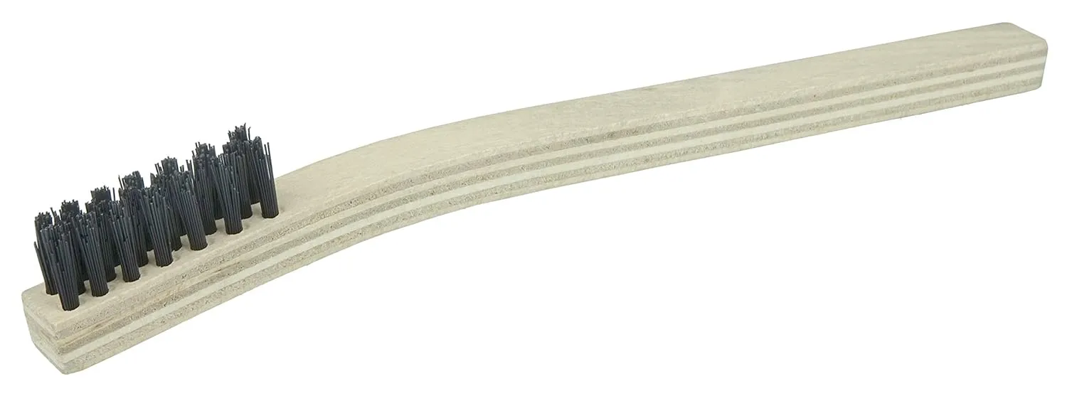 Weiler 44637 0.012" Wire Size, 7-1/2" X 1/2" Block Size, 3 X 7 No. Of Rows, Straight Black Nylon Fill, Wood Block