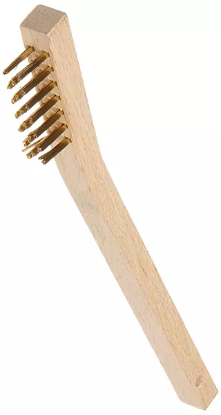 Weiler 44810 0.006" Wire Size, 7-1/2" X 1/2" Block Size, 3 X 7 No. Of Rows, Straight Brass Bristles