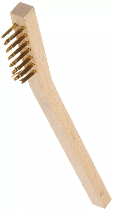 Weiler 44810 0.006" Wire Size, 7-1/2" X 1/2" Block Size, 3 X 7 No. Of Rows, Straight Brass Bristles