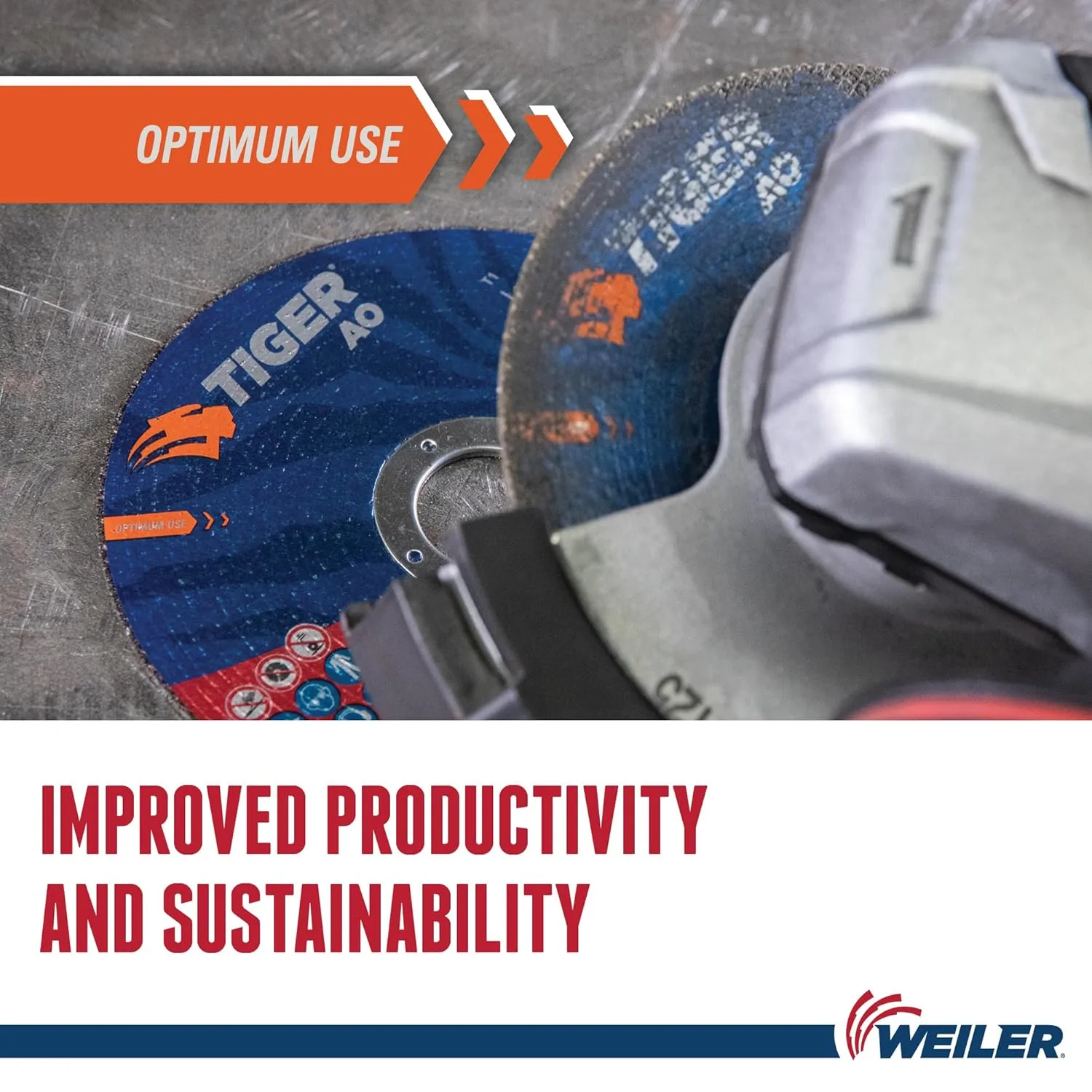 Weiler 57047 9 Inch Cutting Wheel, Tiger AO Steel/Metal Long Life Performance Cutting, 1/16" A60T Type 27 7/8" Arbor