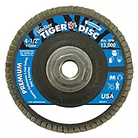 Weiler Type 27 Non-Woven Zirconium Flap Disc - Fine Grade - 4 1/2 in Dia 5/8 in Center Hole - 13000 Max RPM