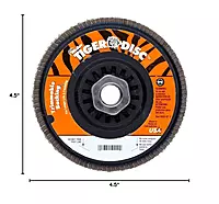 Weiler 804-50008 Tiger Trimmable Zirconia Alumina Type 29 Angled Flap Disc, 80 Grit, 5/8-11 UNC, 13000 rpm