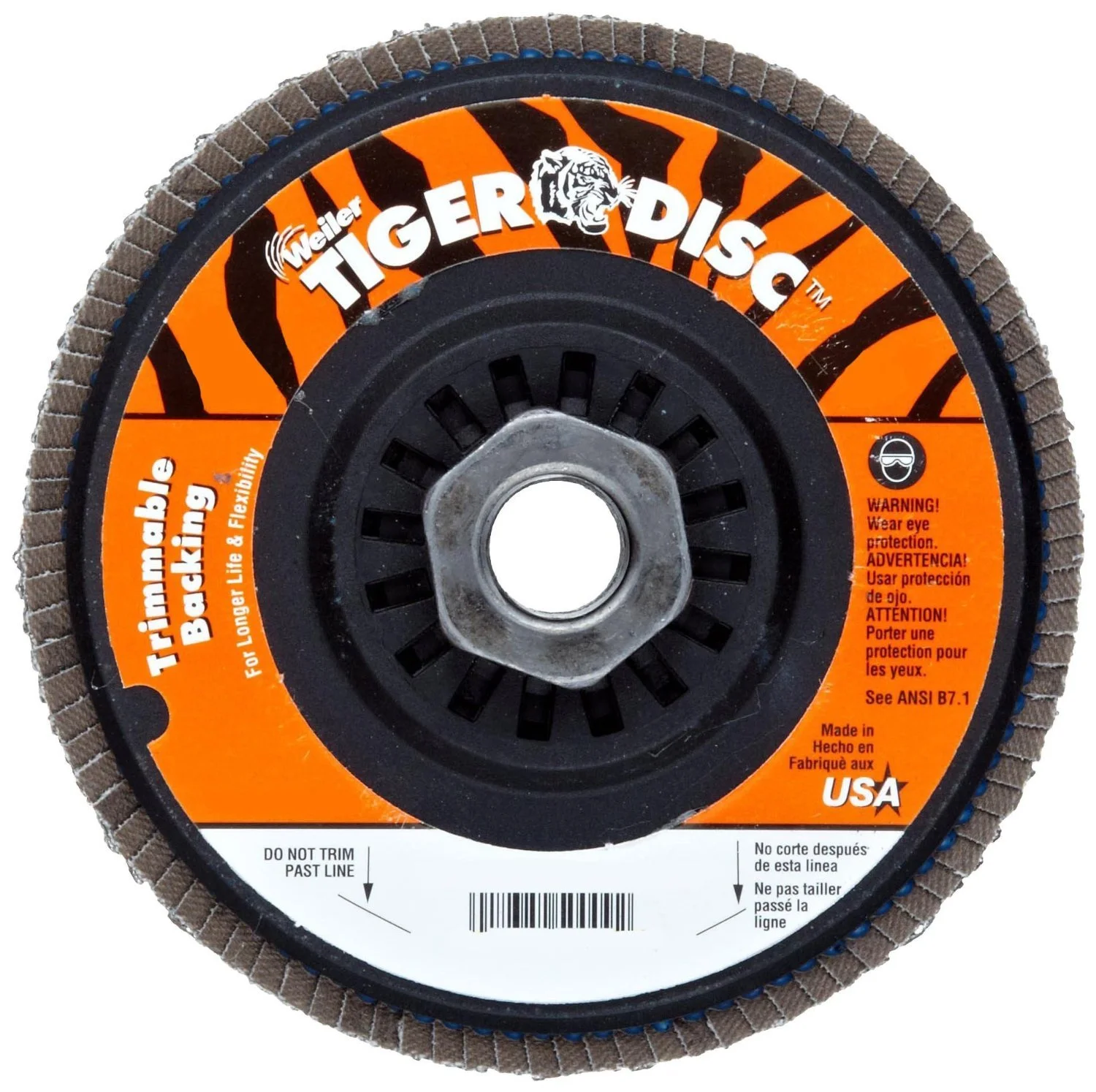 Weiler 804-50008 Tiger Trimmable Zirconia Alumina Type 29 Angled Flap Disc, 80 Grit, 5/8-11 UNC, 13000 rpm
