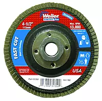 Weiler 804-31352 Vortec Pro Type 29 Flap Disc, Zirconia Alumina, 4-1/2", 80 Grit, 5/8"-11", 13000 rpm