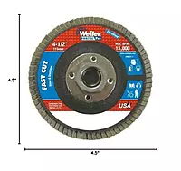 Weiler Vortec Pro Type 27 Non-Woven Zirconium Flap Disc - Medium Grade - 4 1/2 in Dia 5/8 in Center Hole - 13000 Max RPM