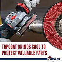 Weiler 50133 Saber Tooth 5/8"-11 Arbor, 4-1/2" Diameter, 40 Grit, Ceramic, Phenolic Backing