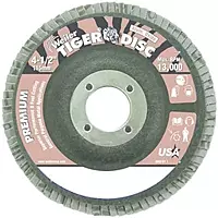 Weiler 50665 Tiger Disc 4.5" 80 Grit, 7/8" Arbor, Type 27 Flap Disc, Aluminum Oxide