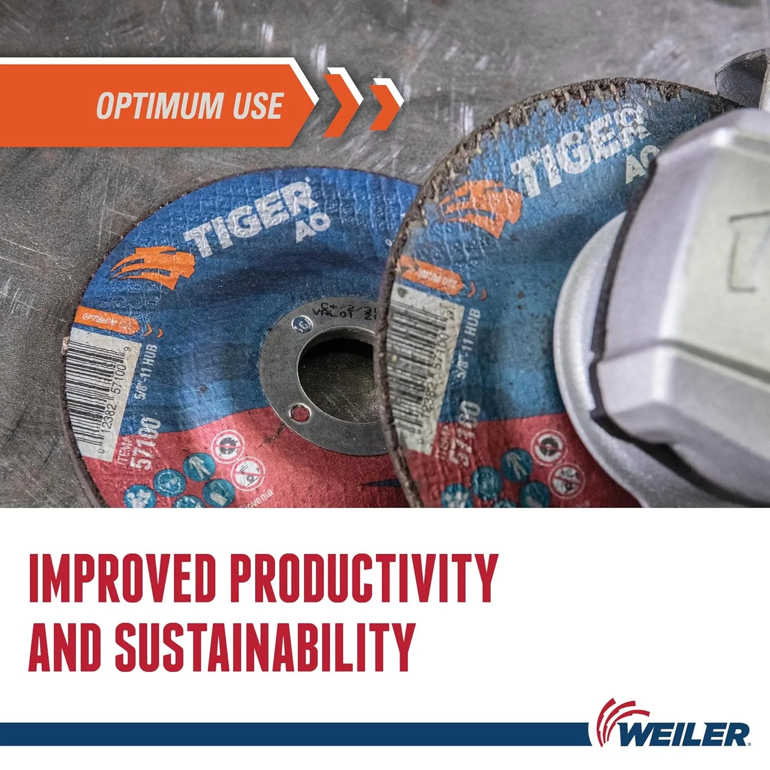 WEILER 7" x 1/8" Tiger Type 27 Cut and Grind Combo Wheel A30S