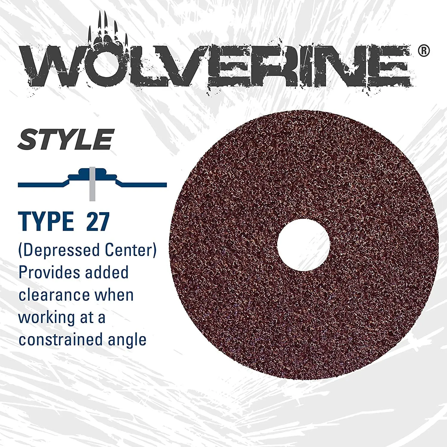 Weiler 59503 Wolverine Aluminum Oxide Resin Fiber Sanding & Grinding Disc, 5" Diameter, 36 Grit, 7/8" Arbor Hole (Pack of 25)