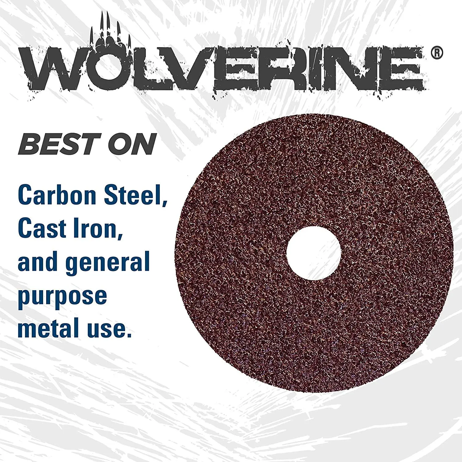 Weiler 59503 Wolverine Aluminum Oxide Resin Fiber Sanding & Grinding Disc, 5" Diameter, 36 Grit, 7/8" Arbor Hole (Pack of 25)