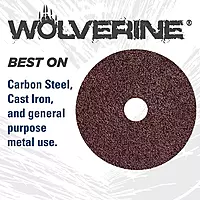 Weiler 59501 Tiger 7/8" Arbor, 5" Diameter, 24 Grit, Aluminum Oxide, Fiber Backing, Resin Fiber Disc