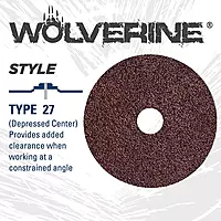 Weiler 59503 Wolverine Aluminum Oxide Resin Fiber Sanding & Grinding Disc, 5" Diameter, 36 Grit, 7/8" Arbor Hole (Pack of 25)