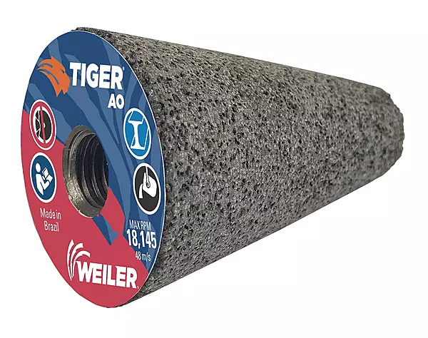 Weiler 68317 TIGER AO TYPE 17 Flat Tip Portable Grinding Cone, A24-R, 2" X 3" X 5/8-11, (Pack of 12)