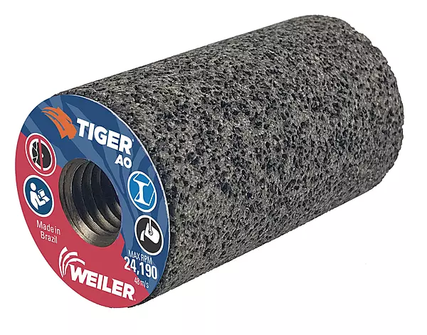 Weiler 68319 TIGER AO TYPE 18 Flat Tip Portable Grinding Plug, A24-R, 1 1/2" X 2 1/2" X 5/8-11, (Pack of 12)
