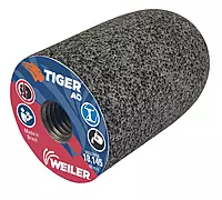 Weiler 68329 TIGER AO TYPE 18R Round Tip Portable Grinding Plug, A24-R, 2" X 3" X 5/8-11, (Pack of 12)