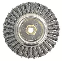 Weiler Dually Steel Wheel Brush 0.023 in Bristle Diameter - Arbor Attachment - 6 in Outside Diameter