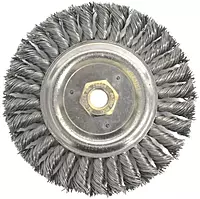 Weiler Dually Steel Wheel Brush 0.023 in Bristle Diameter - Arbor Attachment - 6 in Outside Diameter