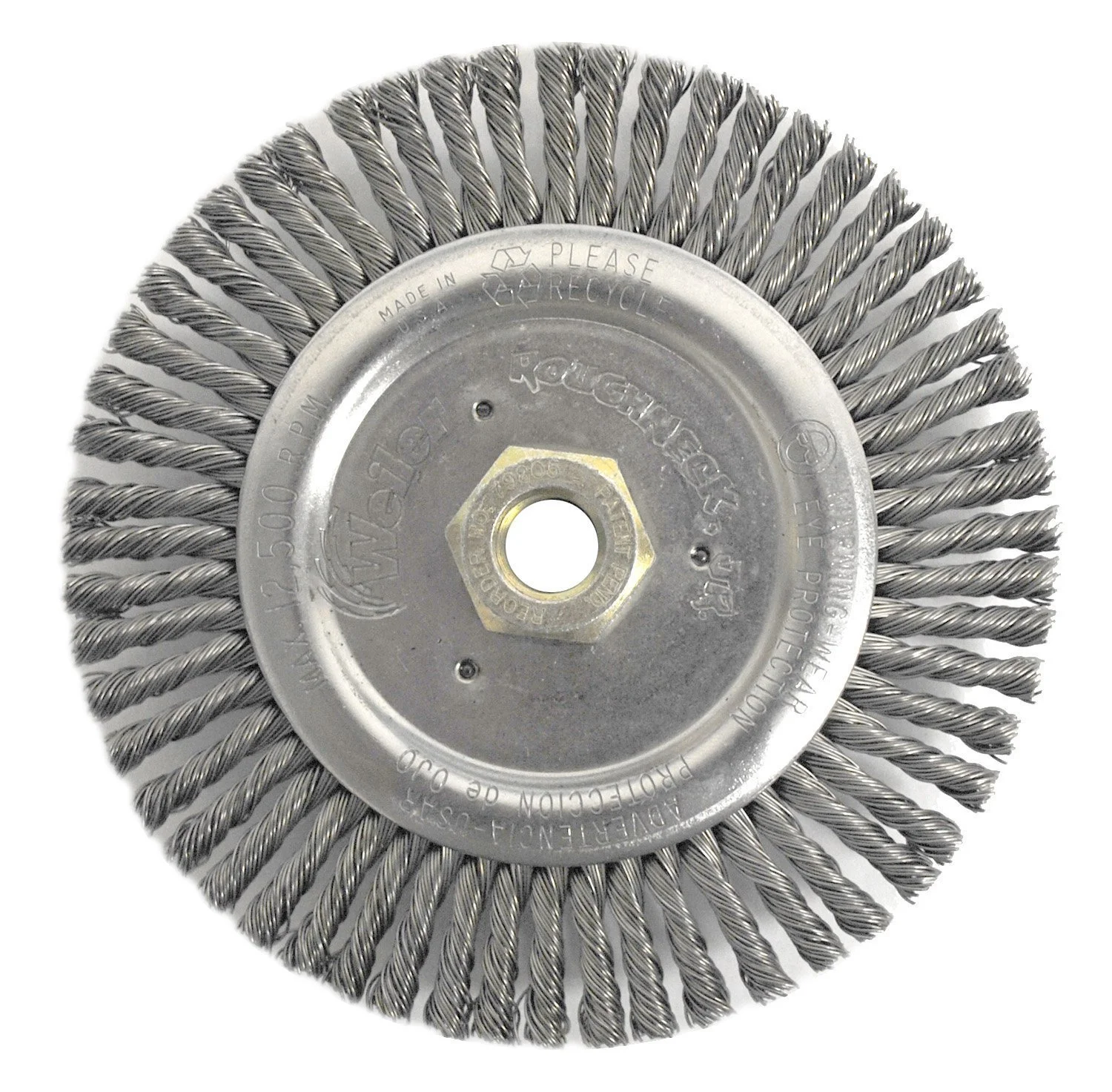 Weiler 804-79805 Dually Stringer Bead Knot Wire Wheel, 6" Diameter x 3/16" Width, 5/8-11 UNC, 0.02" Carbon Steel