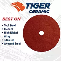 Weiler 69865 Tiger Ceramic Alumina Resin Fiber Sanding & Grinding Disc, 7" Diameter, 36 Grit, 7/8" Arbor Hole (Pack of 25)