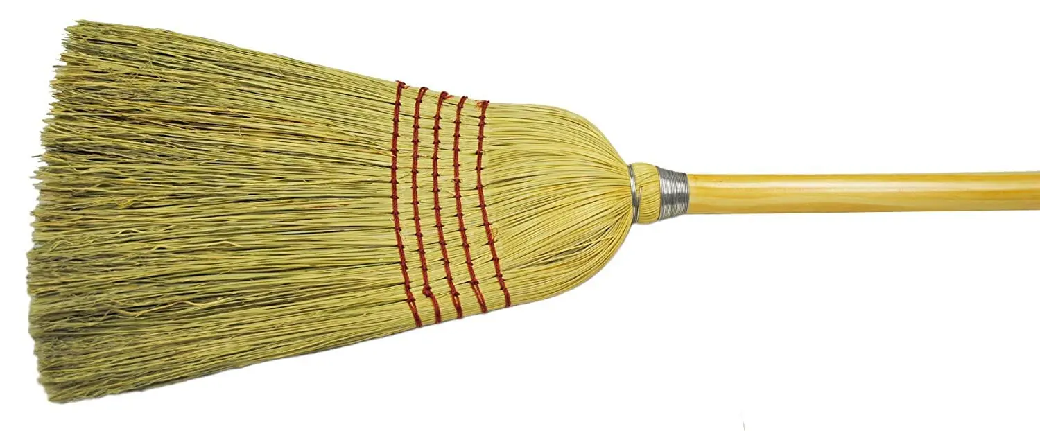 Weiler 70308 57" Length, 1-1/8" Handle Diameter, 5 Sews, Corn Fill, Janitor Upright Broom