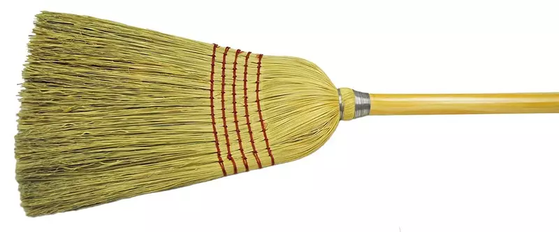 Weiler 70308 57" Length, 1-1/8" Handle Diameter, 5 Sews, Corn Fill, Janitor Upright Broom