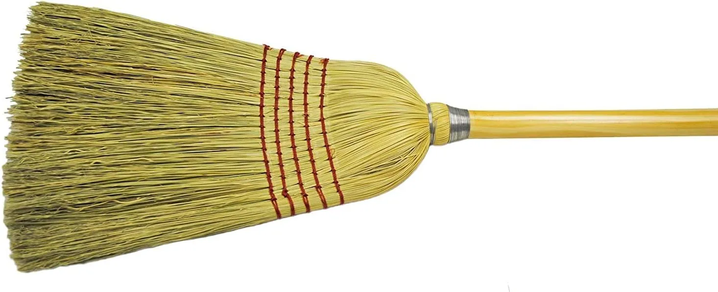 Weiler 70308 57" Length, 1-1/8" Handle Diameter, 5 Sews, Corn Fill, Janitor Upright Broom