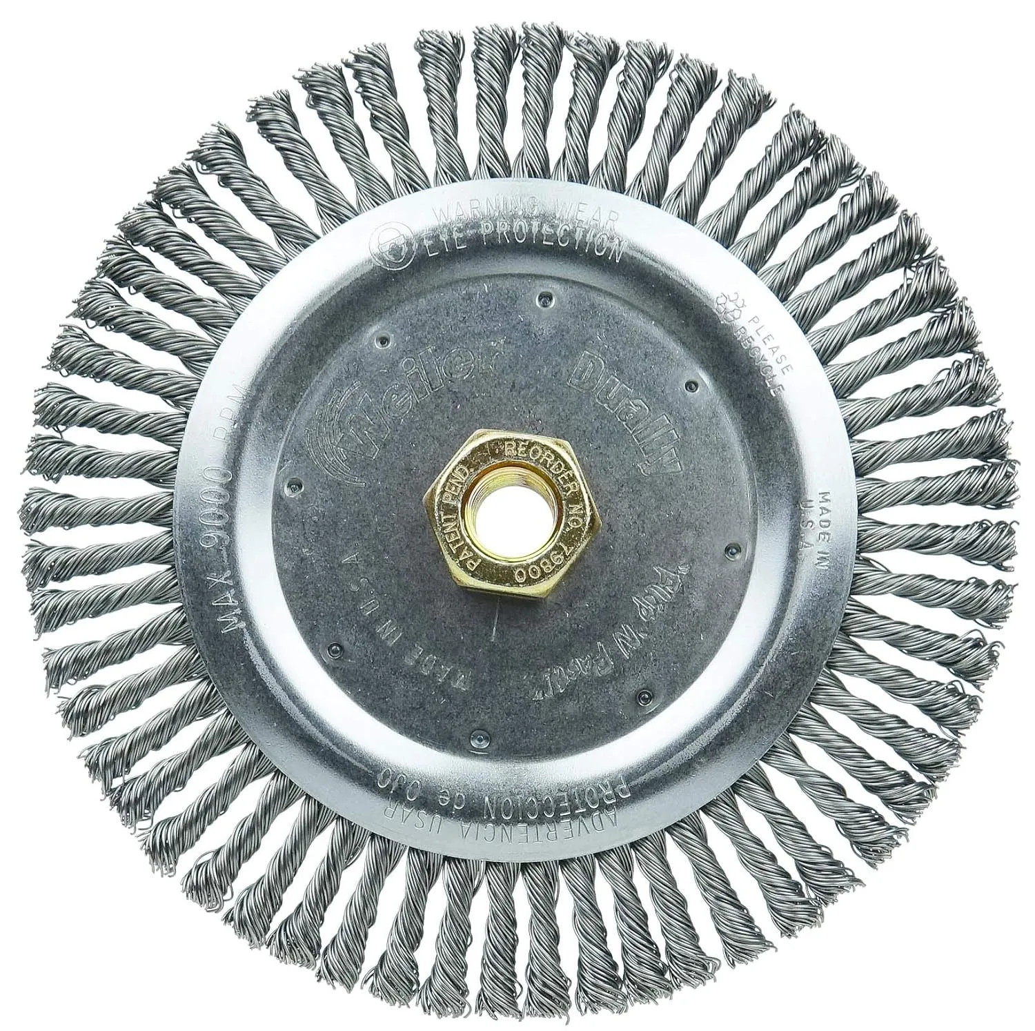 Weiler 79800 Dually Root Pass Weld Cleaning Brush, 7", 0.20" Steel Wire Fill