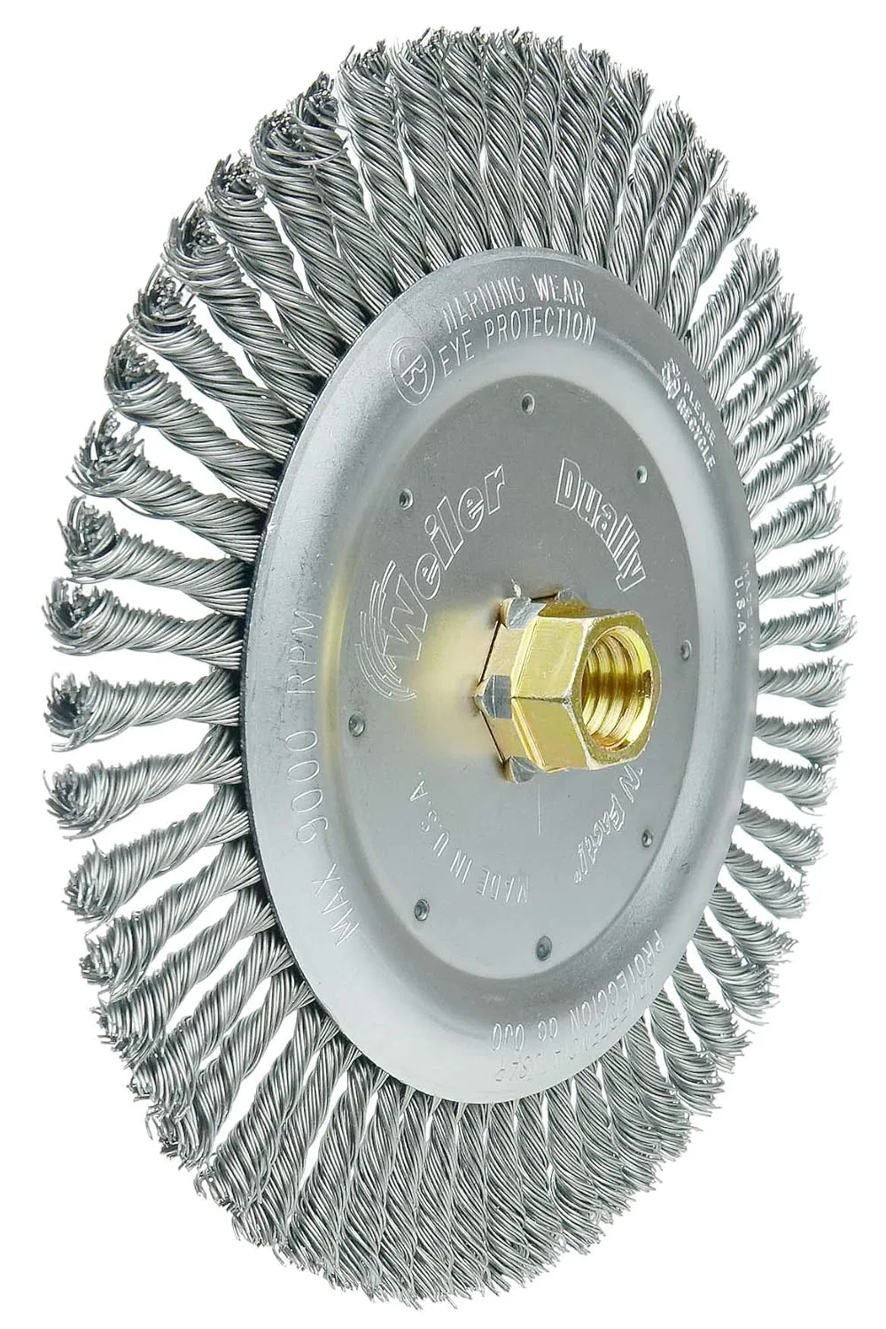 Weiler 79800 Dually Root Pass Weld Cleaning Brush, 7", 0.20" Steel Wire Fill