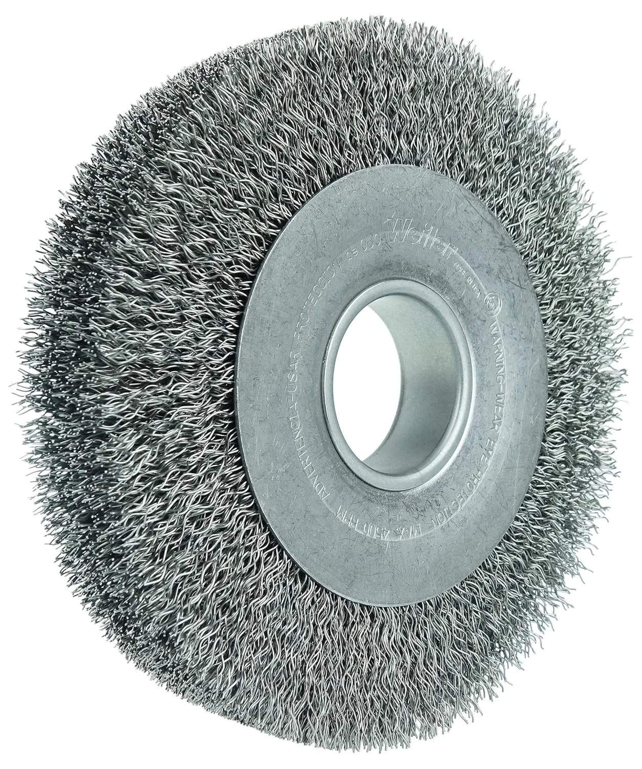 Weiler 03160 8" Wide Face Crimped Wire Wheel, .020" Steel Fill, 2" Arbor Hole, Made in The USA 0.02 Wire Size Steel