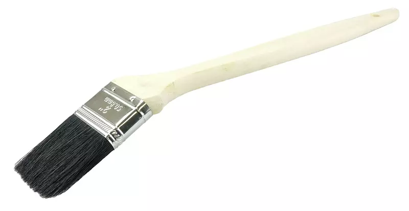 Weiler 95502 2" Bent Radiator Brush, Black Bristle, 2-1/4" Bristle Length, Wood Handle
