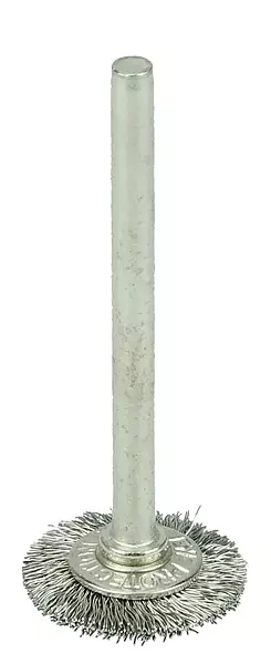 Weiler 99554 5/8" Miniature Wire Wheel, 005" Stainless Steel Fill, 1/8" Stem, Made in The USA (Pack of 144)