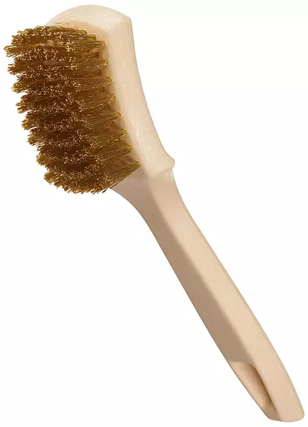 Weiler 99593 Tire Cleaning Brush, 0.008" Wire Size, 8-1/2" x 2-9/16" Block Size, 8 x 9 Rows, Brass Fill, Foam Block