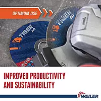 Weiler 57047 9 Inch Cutting Wheel, Tiger AO Steel/Metal Long Life Performance Cutting, 1/16" A60T Type 27 7/8" Arbor