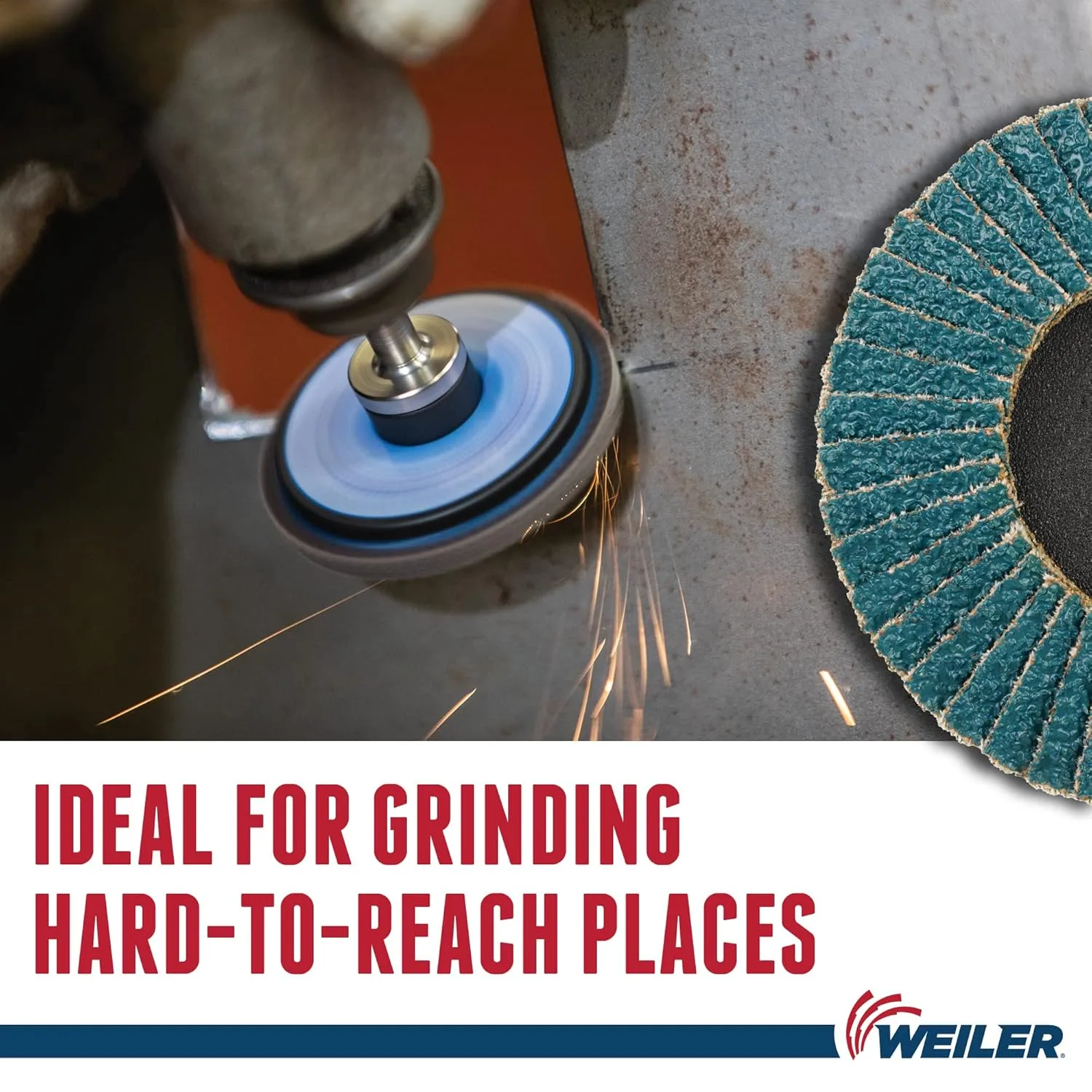 WEILER BobCat Zirconia Alumina Flap Discs, Plastic Backing, for Die Grinders